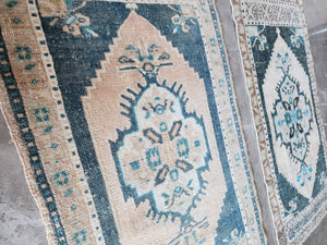 Vintage Turkish Yastik Rugs Set of 2 | 20'' x 38''