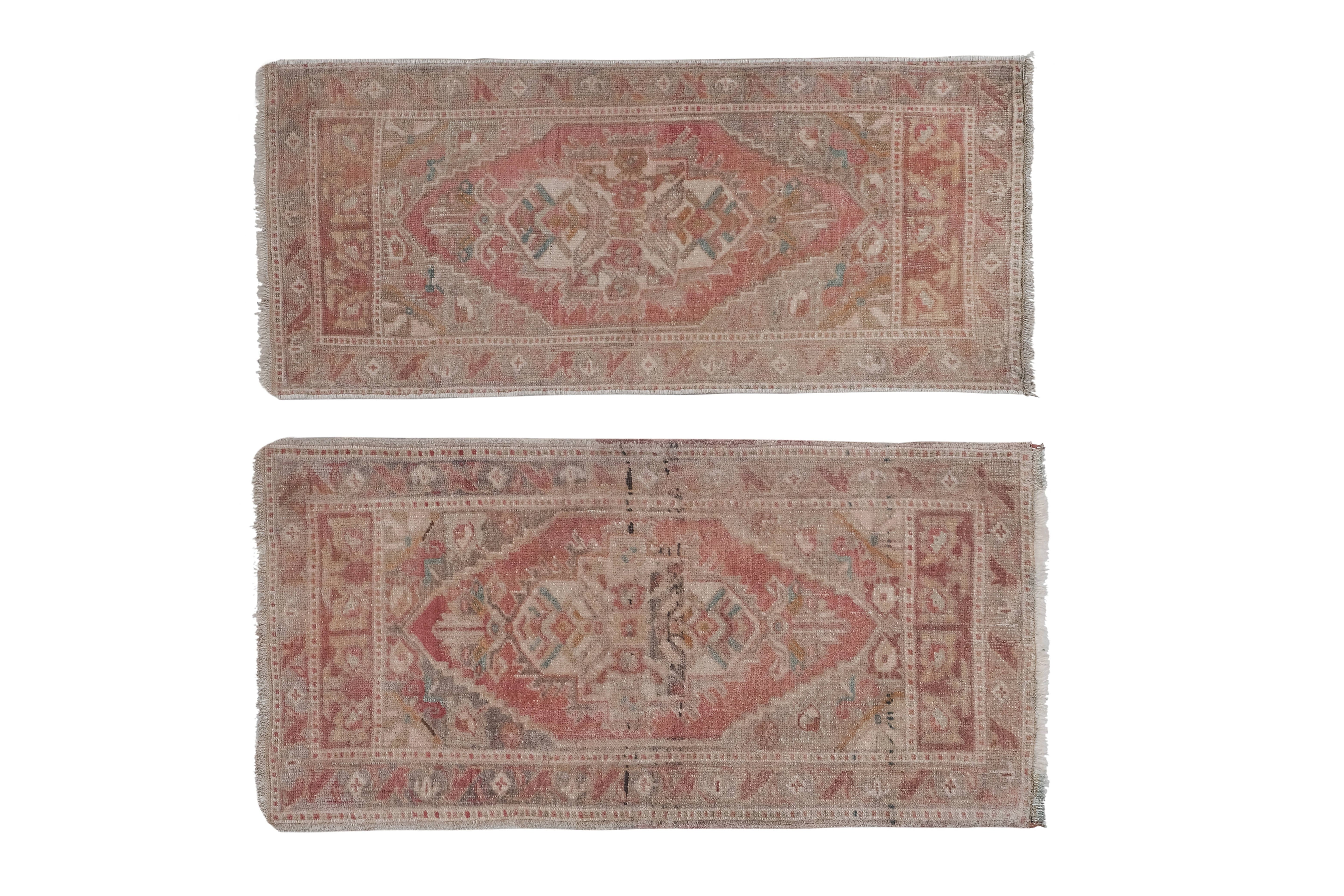 Vintage Oushak Yastik Rugs Set of 2 | 22'' x 41''