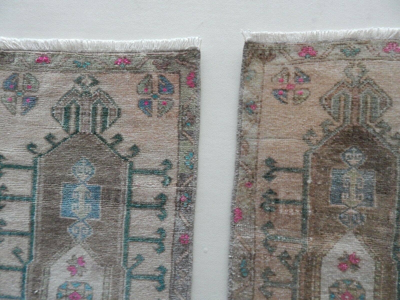 Vintage Oushak Yastik Rugs Set of 2 | 17'' x 24''