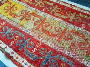 Vintage Anatolian Yastik Rug 22'' x 37''