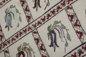 Vintage Turkish Kilim Rug 46'' x 49''