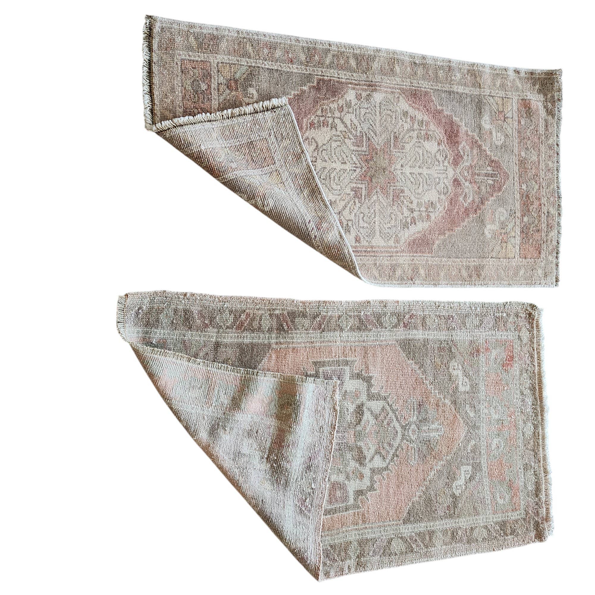 Vintage Turkish Yastik Rugs Set of 2 | 21'' x 38''