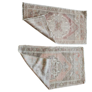 Vintage Turkish Yastik Rugs Set of 2 | 21'' x 38''