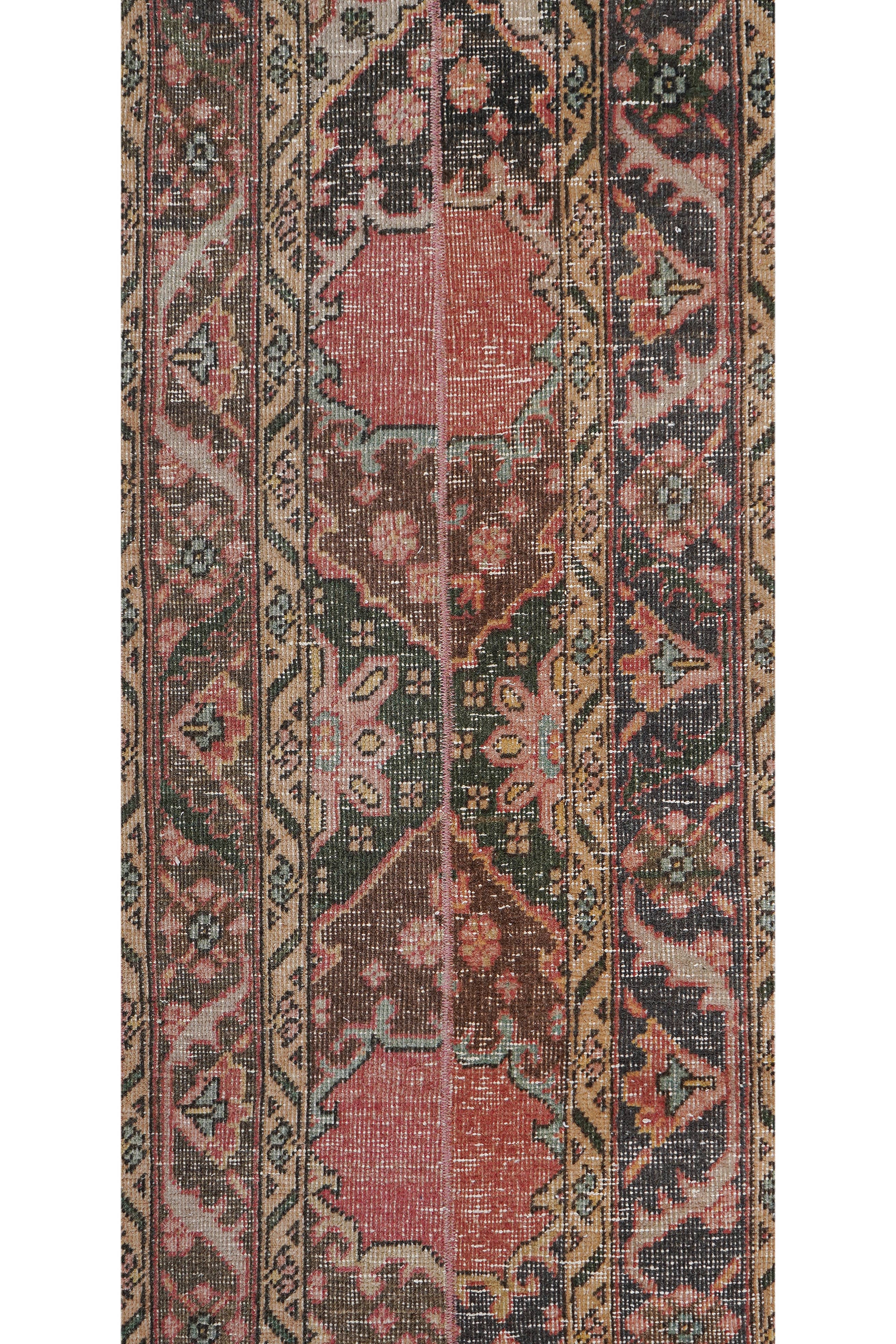 Vintage Turkish Karapinar Runner Rug 1'8'' x 17'2''