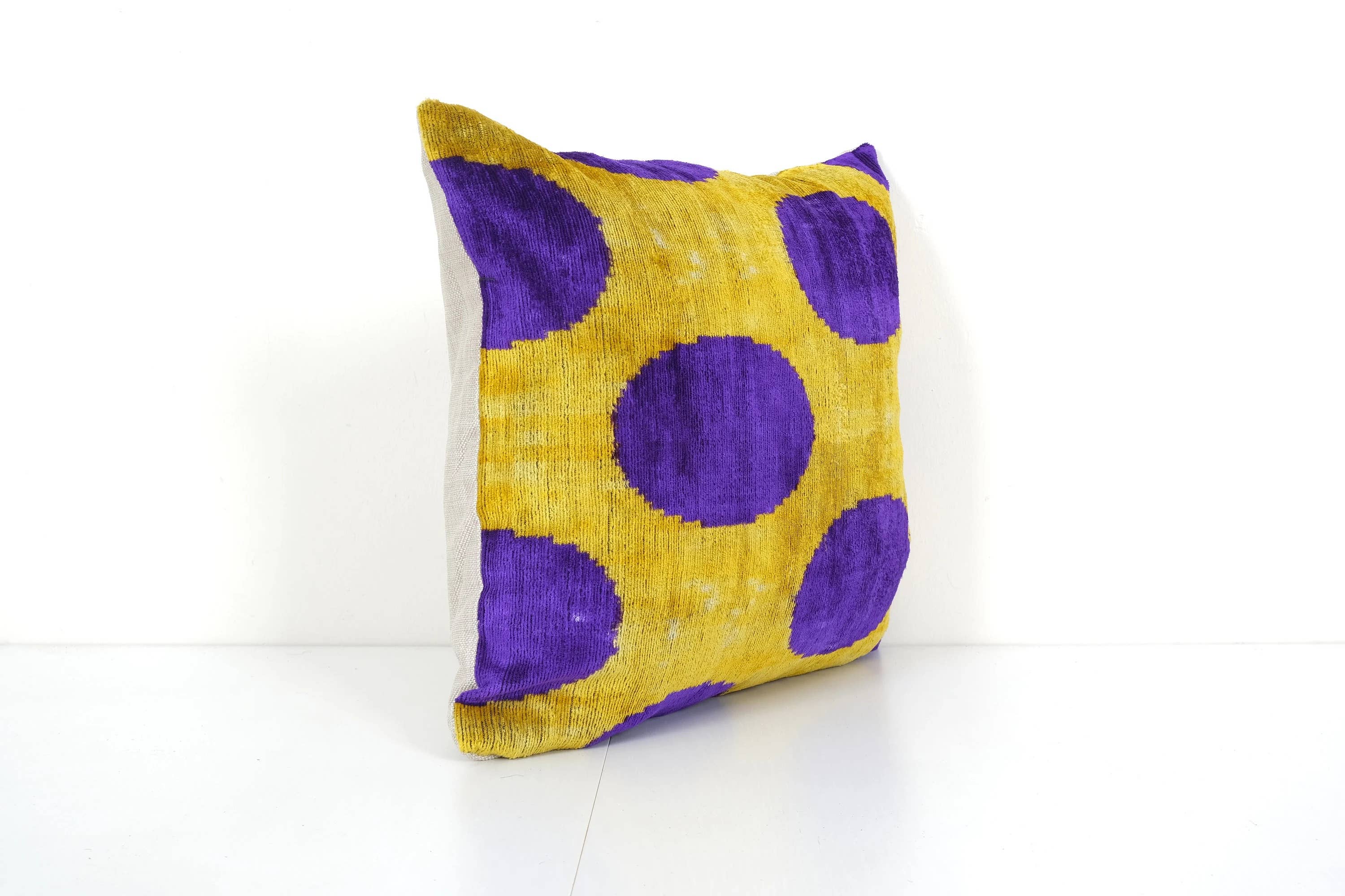 Silk Ikat Velvet Pillow Cover | 16'' x 18''
