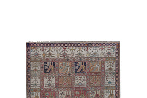 Vintage Turkish Soumac Kilim Rug 4'1'' x 5'8''
