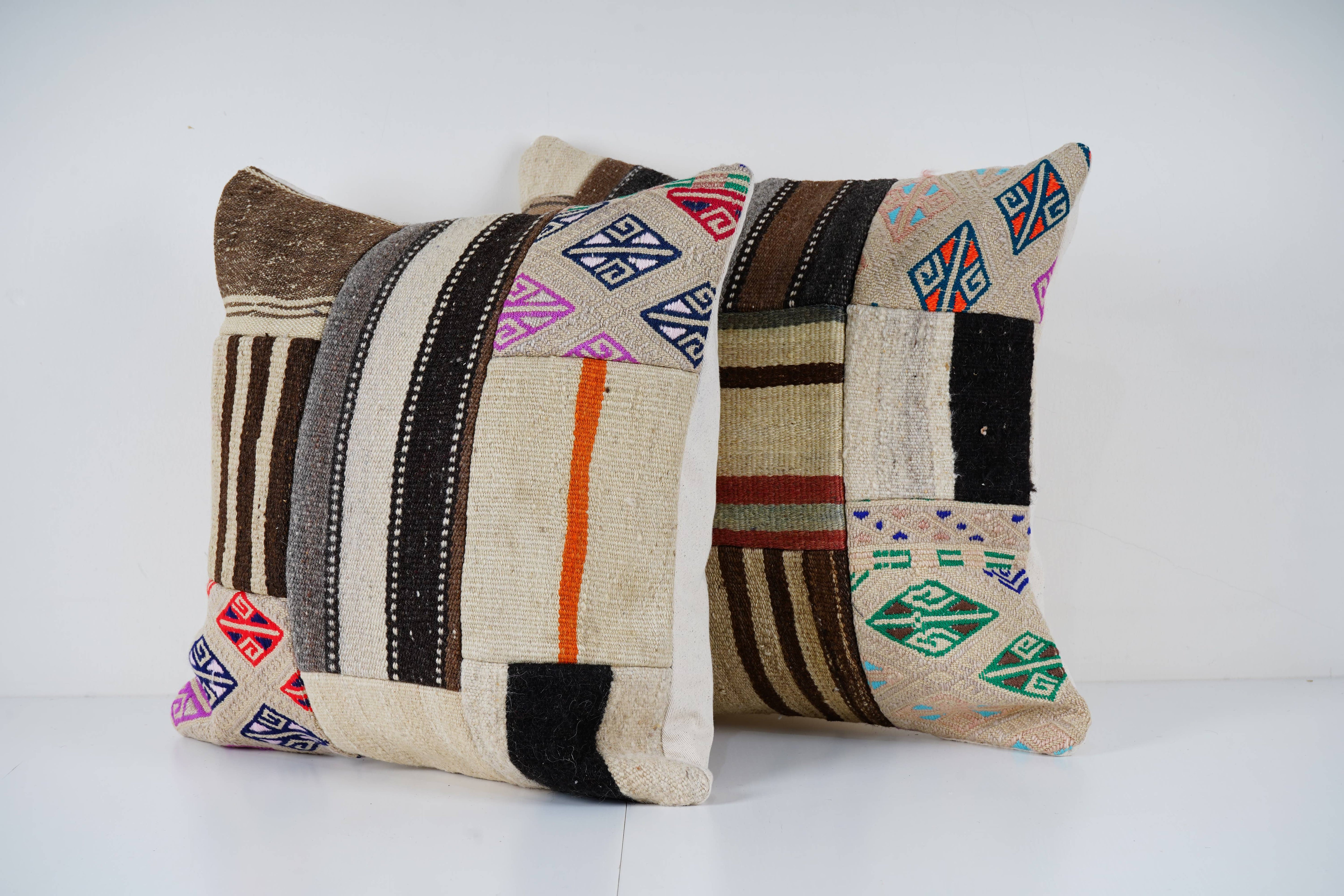 Kilim Patchwork Pillow Cover Set of 2 | 20'' x 20''