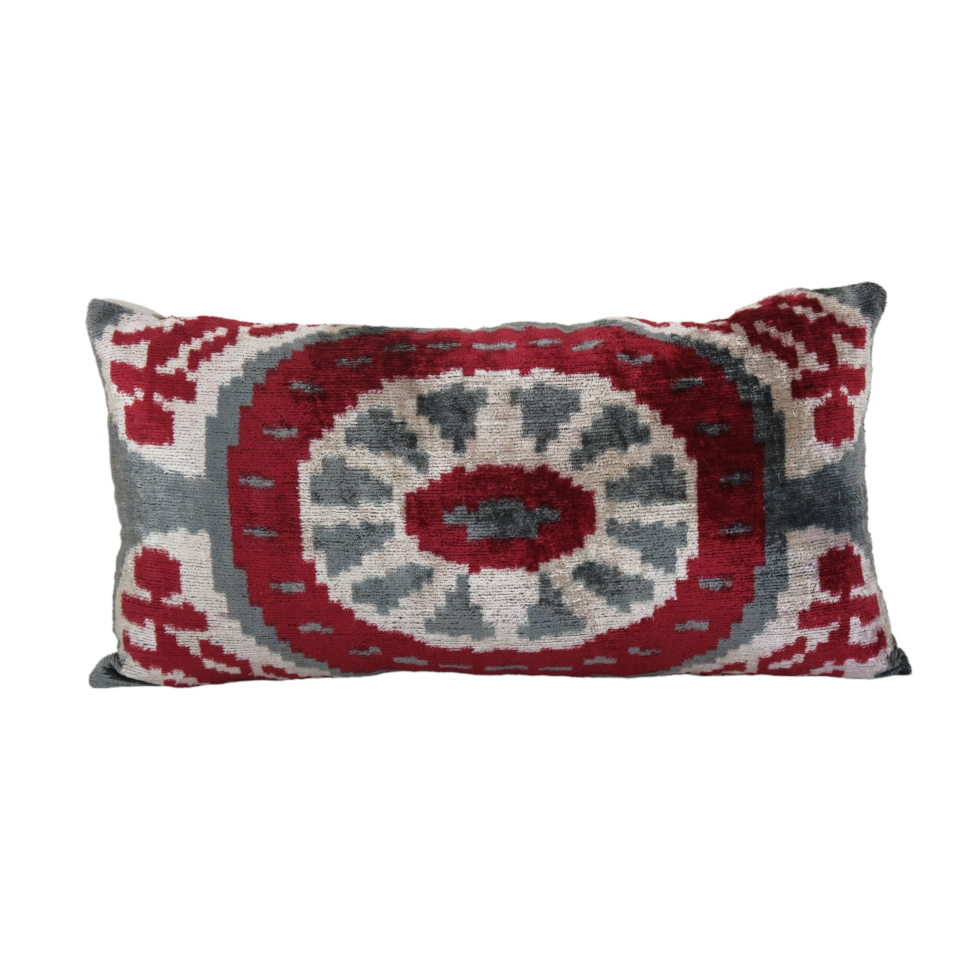 Silk Ikat Velvet Pillow Cover | 13'' x 24''