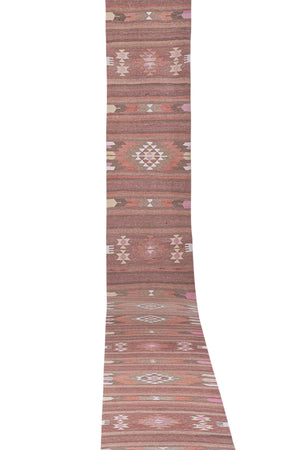 Vintage Turkish Kilim Runner 2'7'' x 24'8''