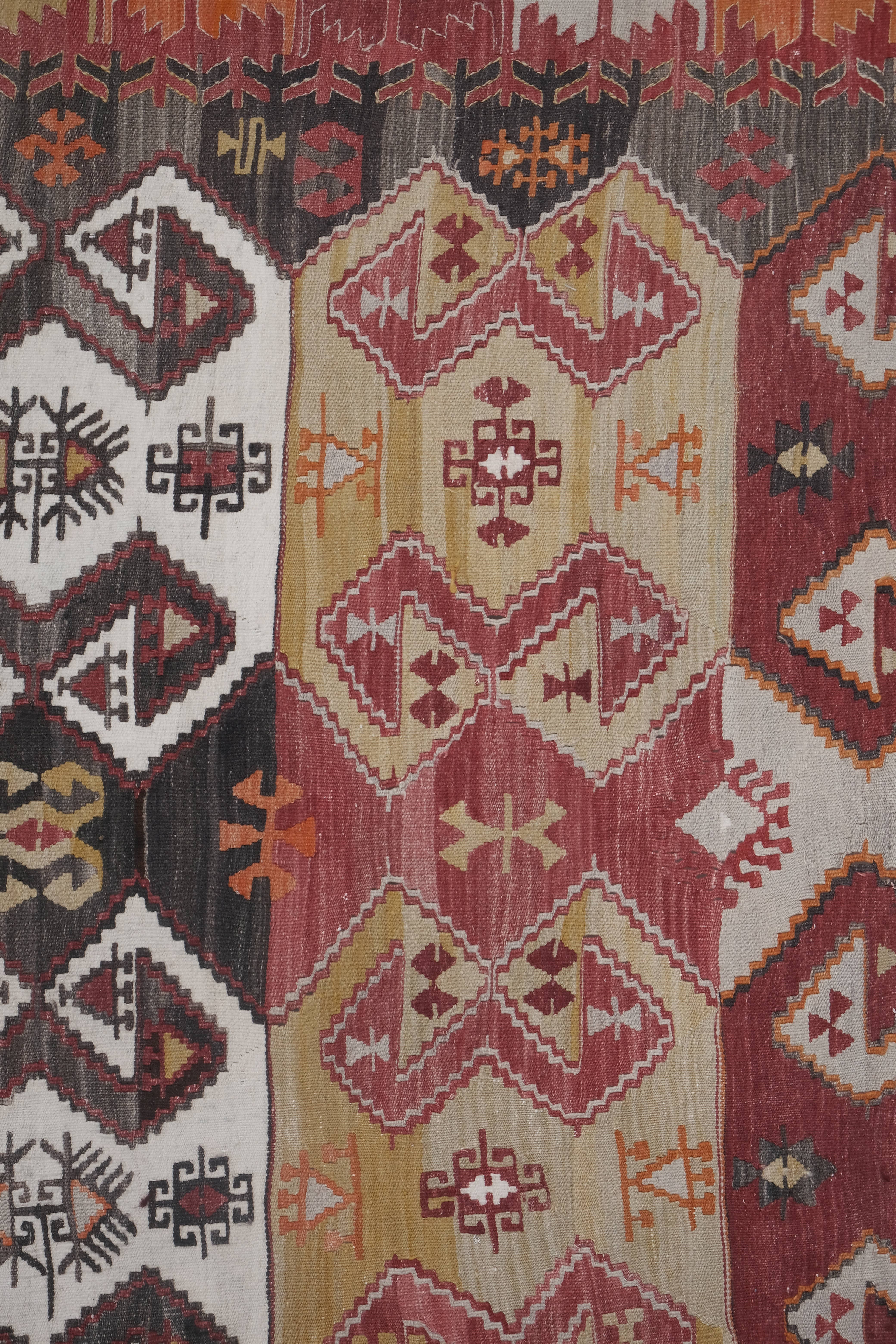 Vintage Turkish Kilim Rug 4'11'' x 14'5''