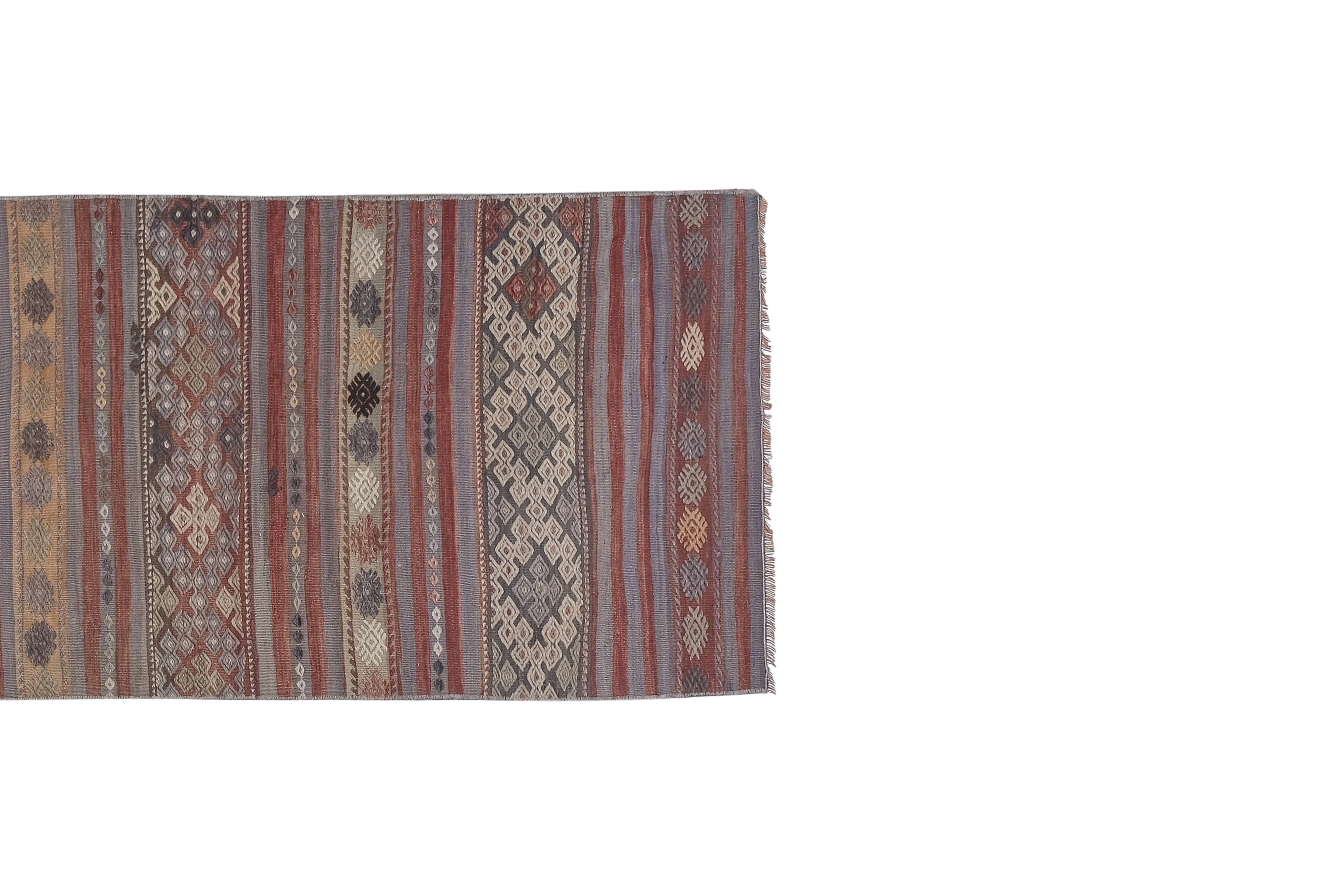 Vintage Turkish Kilim Runner 2'6'' x 10'8''