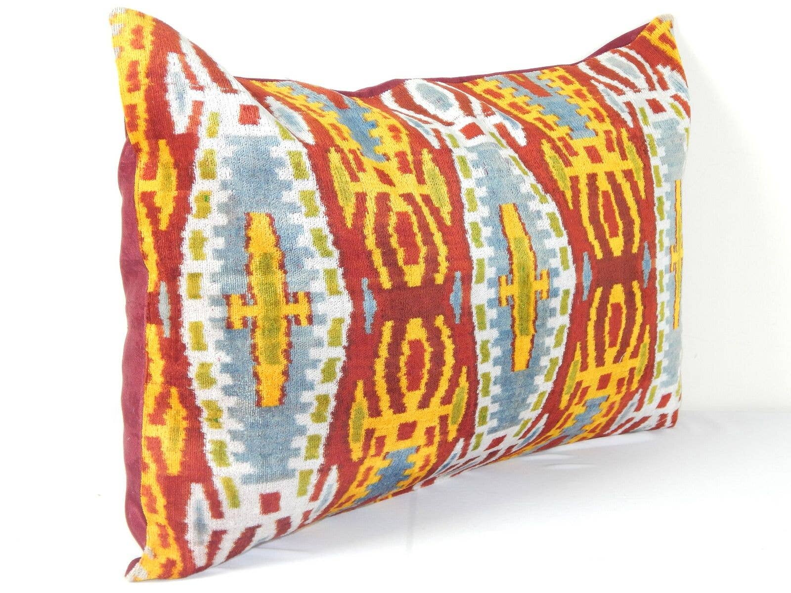 Silk Ikat Velvet Pillow Cover | 16'' x 24''