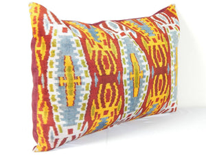 Silk Ikat Velvet Pillow Cover | 16'' x 24''