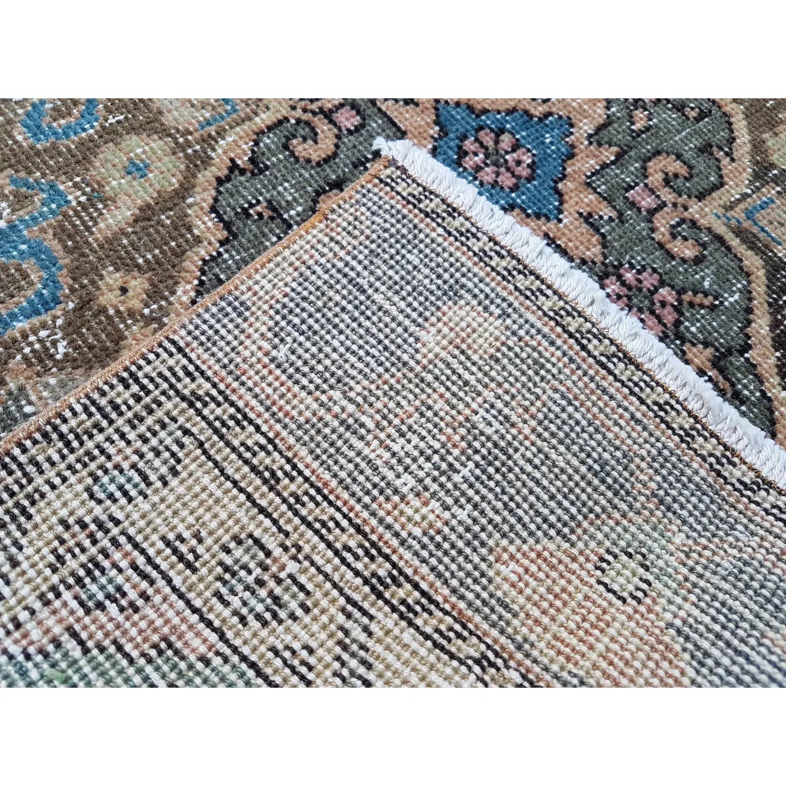 Vintage Turkish Anatolian Oushak Runner 3'8'' x 12'9''
