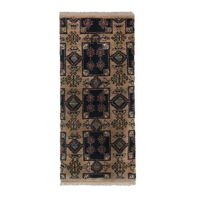 1960s Vintage Brown Turkish Tulu Rug 2'11'' X 6'4''