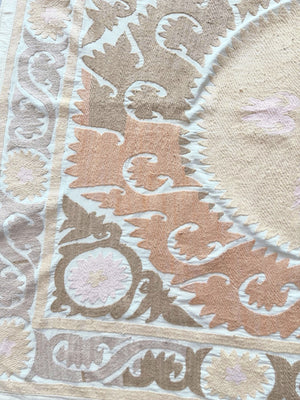 Hand-Embroidered Suzani Wall Hanging & Tablecloth 3'11'' x 5'0''