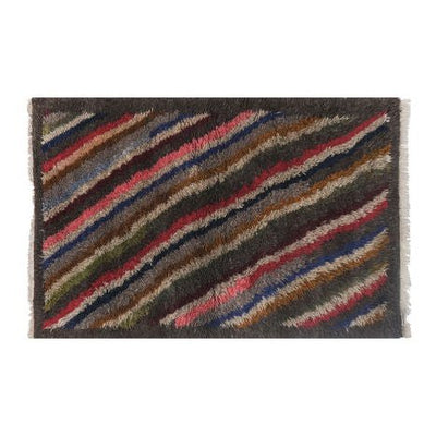 Turkish Hand-Knotted Shaggy Colorful Tulu Rug 3'8'' X 5'8''