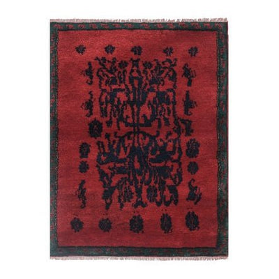 Vintage Angora Wool Turkish Shaggy Rug 3'5'' X 4'7''