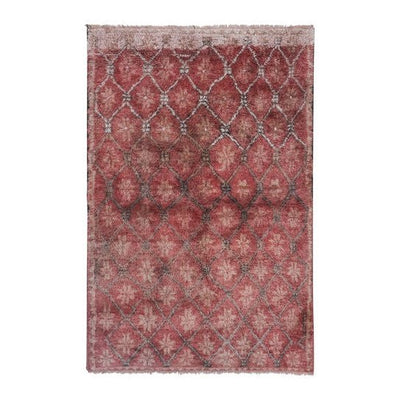 Vintage Coral Paradise Turkish Tulu Rug 4'4'' X 6'8''