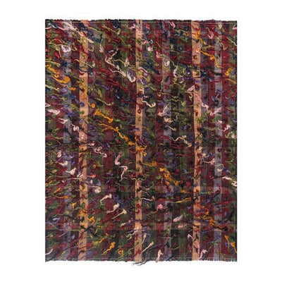 Colorful Turkish Kilim Rug With Tulu Pattern 3'12'' X 4'10''