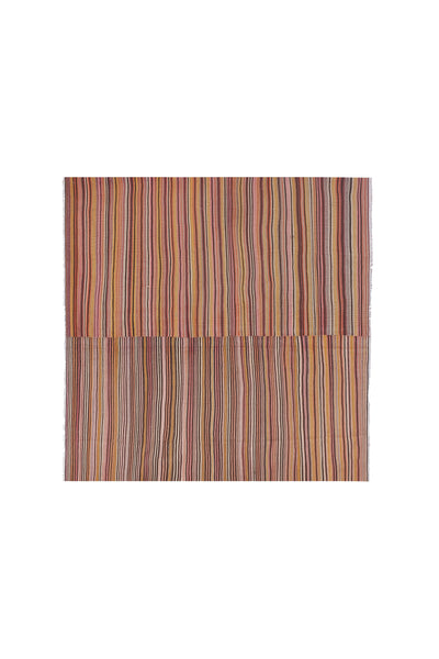 1960s Vintage Oversize Striped Turkish Kilim Rug 9'4'' X 9'10''