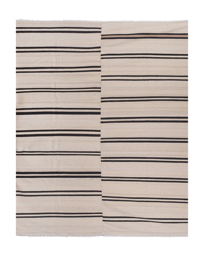 1960s Vintage Oversized Natural Turkish Hemp Kilim Rug 9'7'' X 12'1''