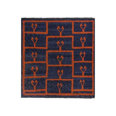 Vintage Navy Blue Turkish Shaggy Rug 6' X 9'2''