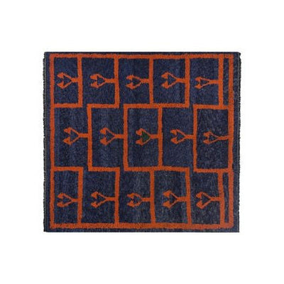 Vintage Navy Blue Turkish Shaggy Rug 6' X 9'2''