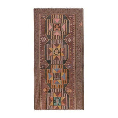 Vintage Turkish Kars Kilim Rug 4'4'' X 8'7''
