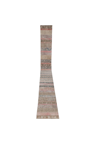Vintage Turkish Patchwork Runner With Eclectic Mediterranean Style-Long Runner 2'5'' X 32'7''