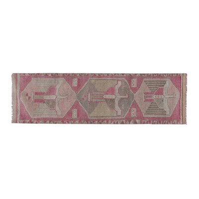 1960s Vintage Bird Pattern Turkish Runner Rug