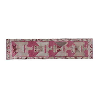 1960s Vintage Abstract Eagle Pattern Kurdish Runner Rug