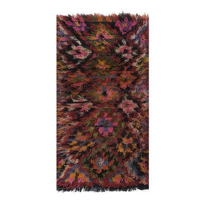 Vintage Turkish Shaggy Filikli Rug - Designer Tulu Carpet 3'1'' X 5'10''