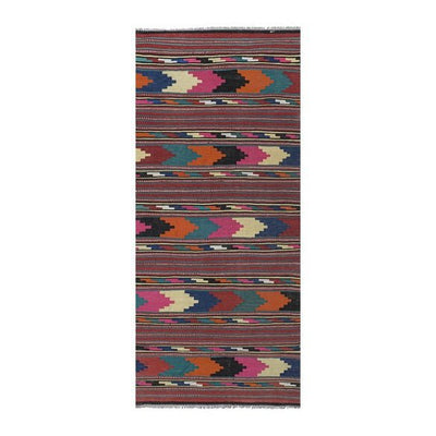 Vintage Turkish Handmade Kilim Rug 5'1'' X 11'11''