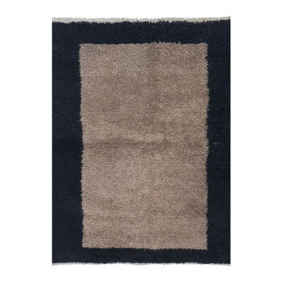 Vintage Organic Wool Gray Turkish Tulu Rug 4'1'' X 5'4''