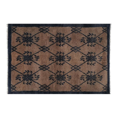 Vintage Macchiato Angora Wool Turkish Shaggy Rug 3'9'' X 5'4''