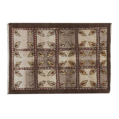 Organic Wool Floral Turkish Karapinar Tulu Rug - Shaggy Carpet