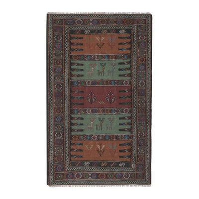 Animal Soumac Kilim Rug 3'4'' X 5'4''
