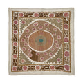 Hand-Embroidered Suzani Wall Hanging & Tablecloth 3'10'' x 4'