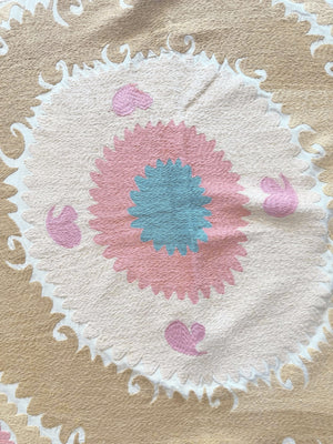 Hand-Embroidered Suzani Wall Hanging & Tablecloth 3'11'' x 4'6''