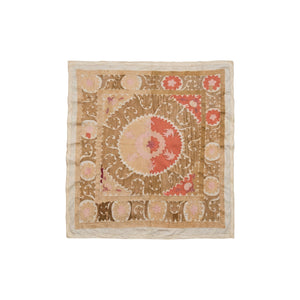 Hand-Embroidered Suzani Wall Hanging & Tablecloth 3'9'' x 3'11''