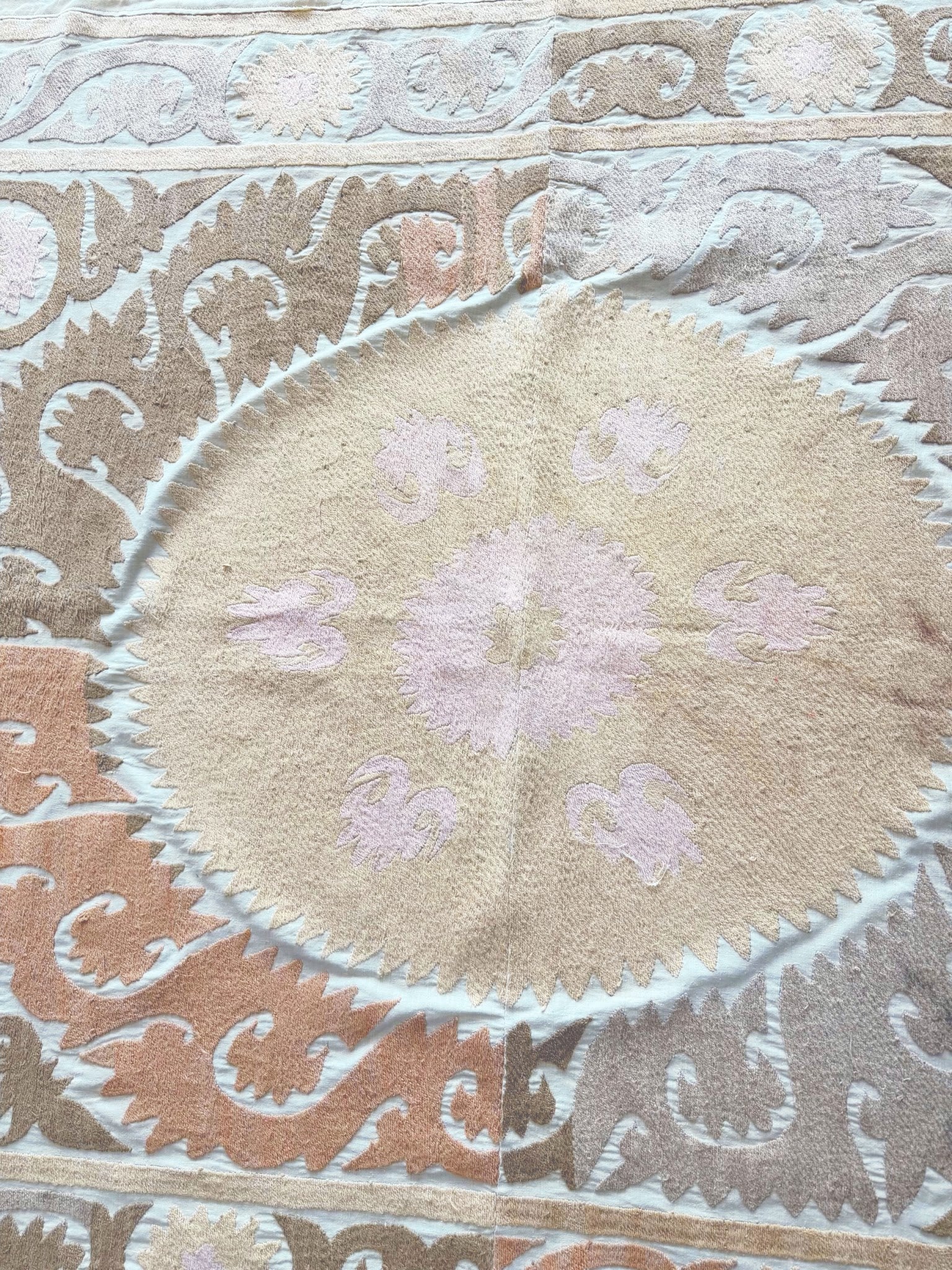 Hand-Embroidered Suzani Wall Hanging & Tablecloth 3'11'' x 5'0''