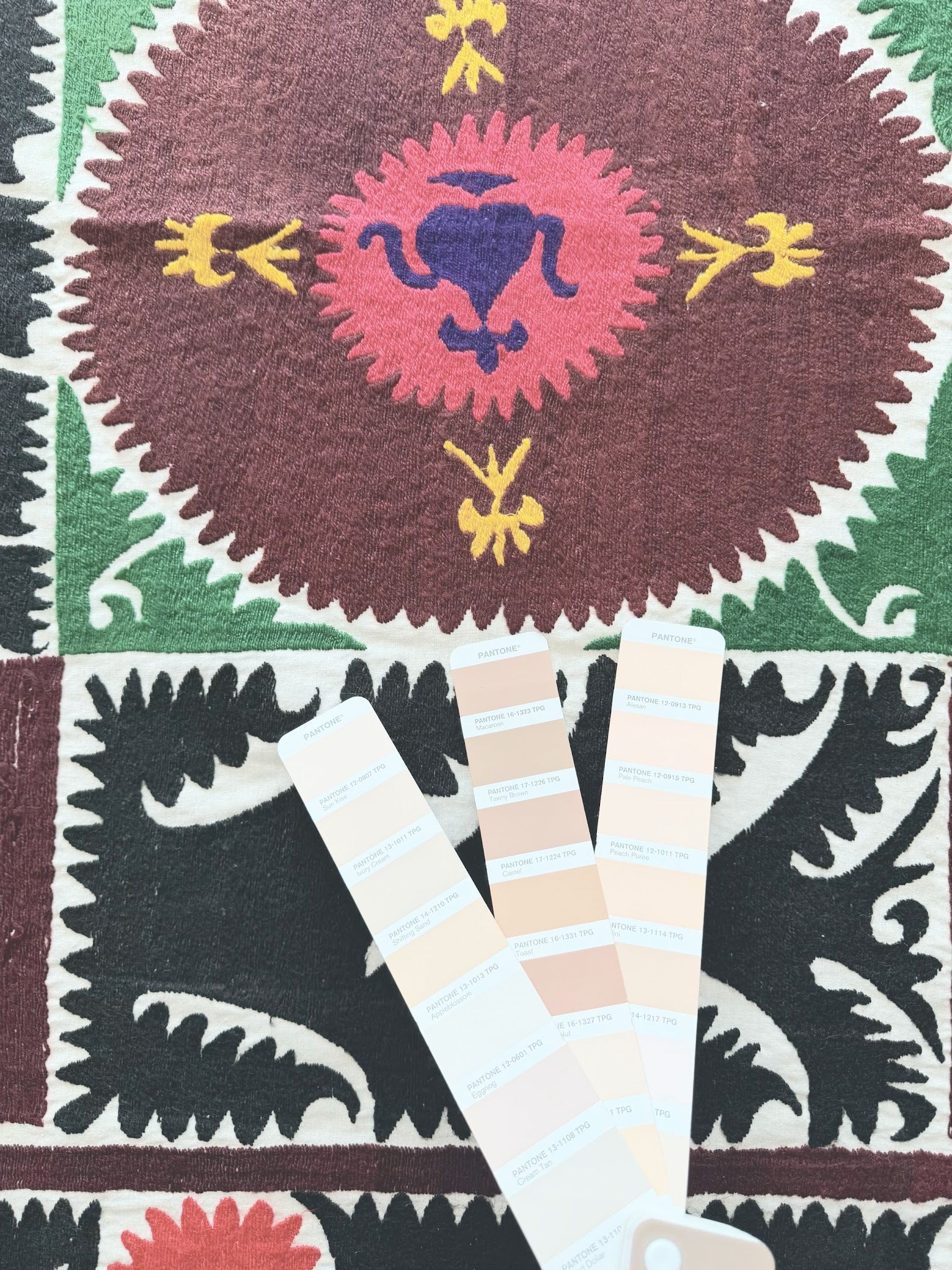 Hand-Embroidered Suzani Wall Hanging & Tablecloth 3'10'' x 3'10''