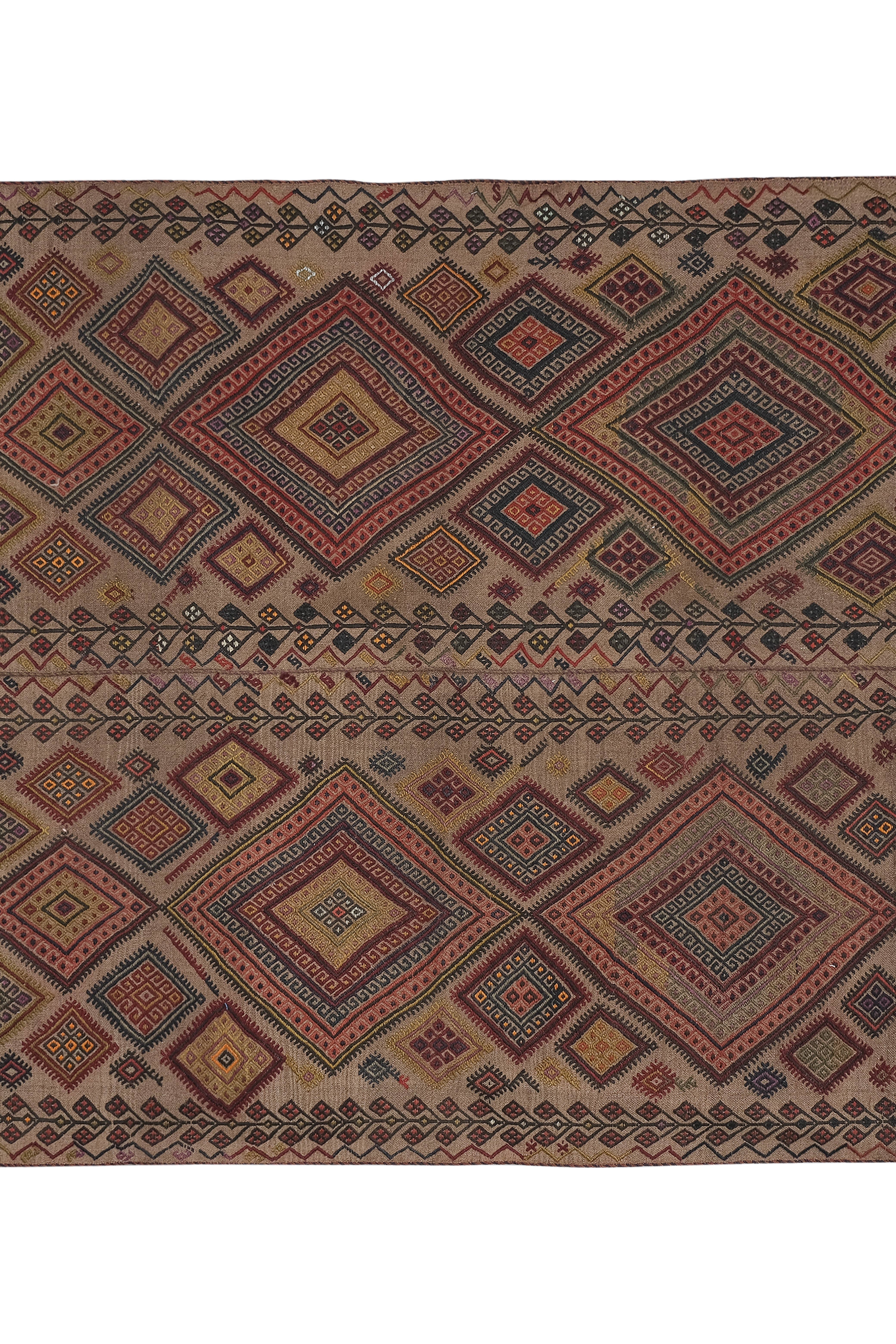 Vintage Turkish Kilim Rug 5'9'' x 6'8''