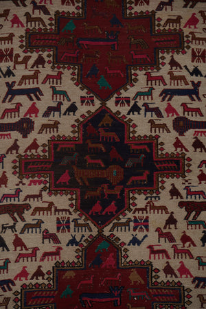 Vintage Soumac Kilim Rug 3'5'' x 4'7''