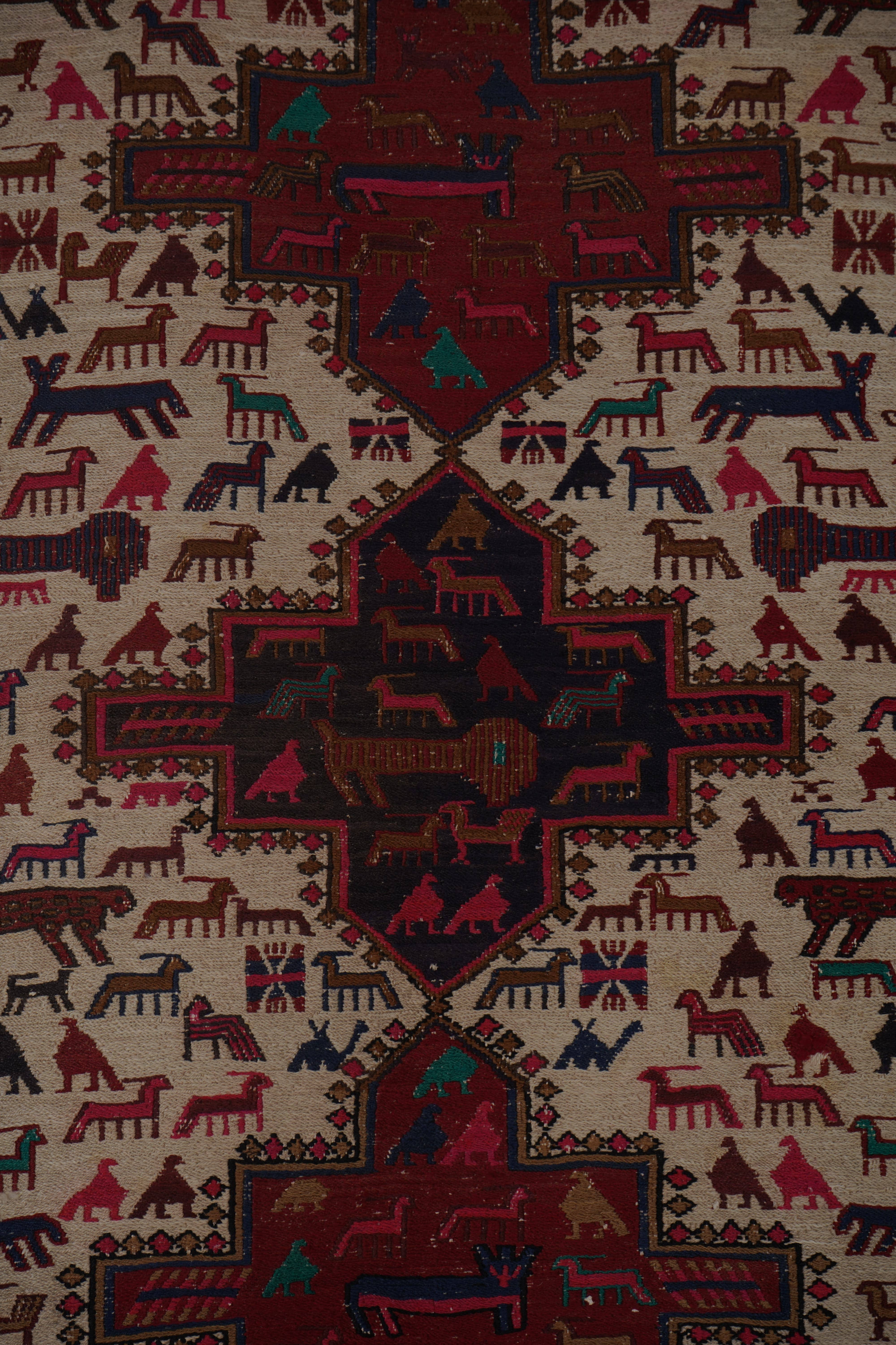 Vintage Soumac Kilim Rug 3'5'' x 4'7''