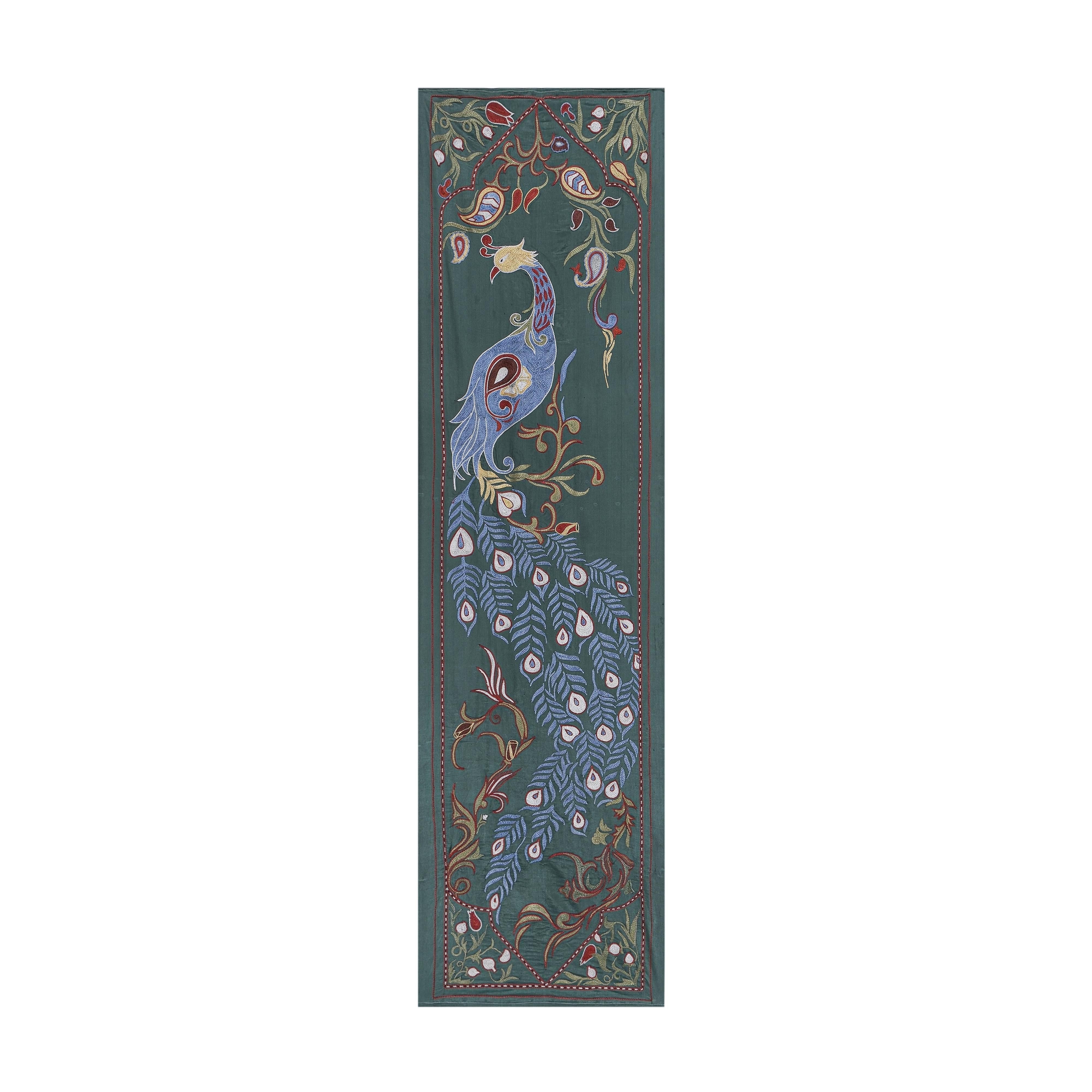 Peacock Suzani Wall Hanging & Bedspread | 1'9'' x 6'