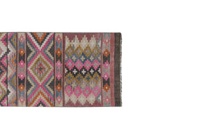Vintage Turkish Kilim Runner 2'6'' x 12'2''