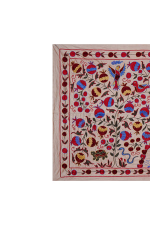Bird Suzani Wall Hanging & Bedspread | 3'5'' x 6'1''