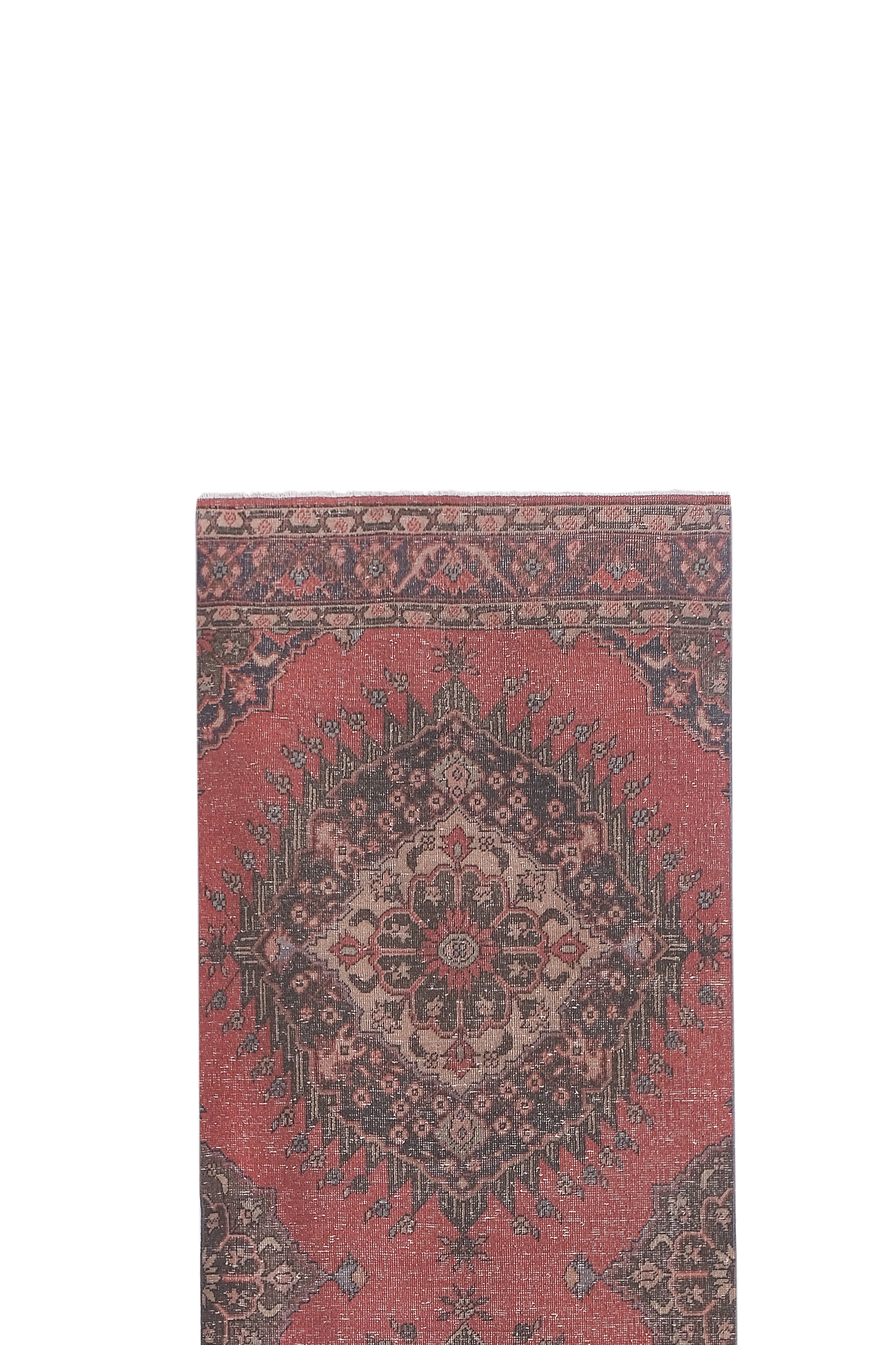 Vintage Turkish Runner Rug 3'4'' x 13'3''